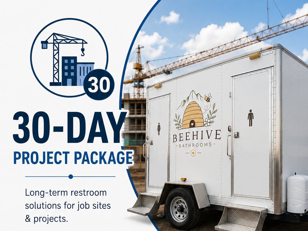 30-Day Monthly Rental: Beehive restroom trailer