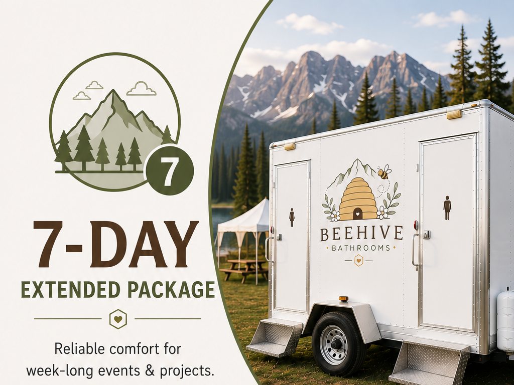 7-Day Extended Rental: Beehive restroom trailer